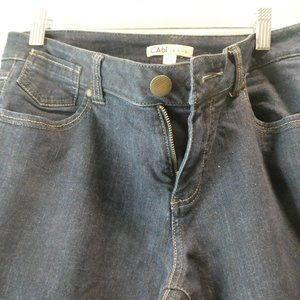 CAbi Criss Cross Denim Jean, dark wash, size 10, style 636